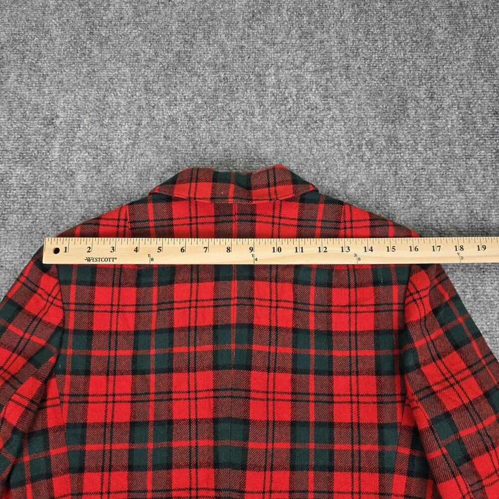 Vintage Pendleton Blazer Womens Medium Red Plaid Tartan Virgin Wool Made USA - Picture 5 of 16